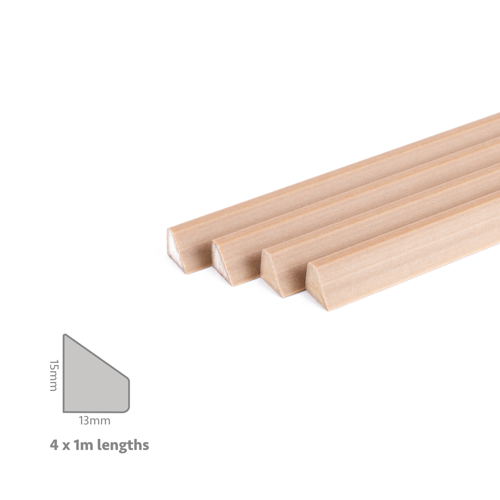 Q Wood Replacement Glazing Bead (4 x 1m Lengths) - 15mm x 13mm
